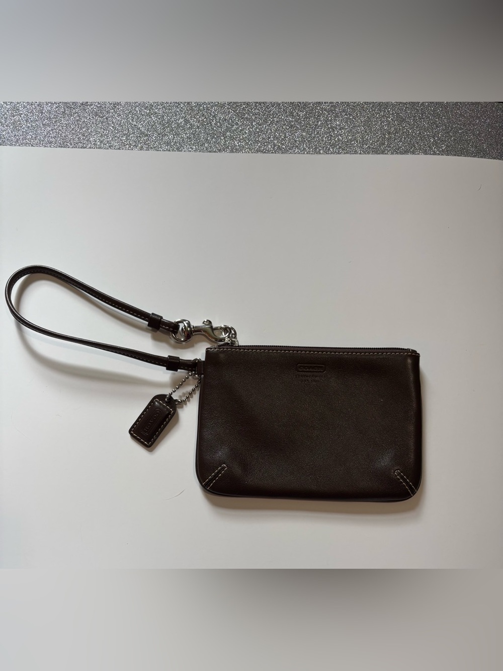 Coach Leather Wristlet, Chocolate Brown